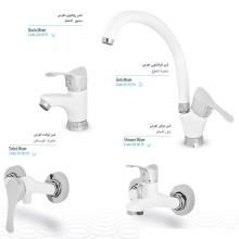 ست کامل شیرآلات دیبا سفید کروم ایران گروه